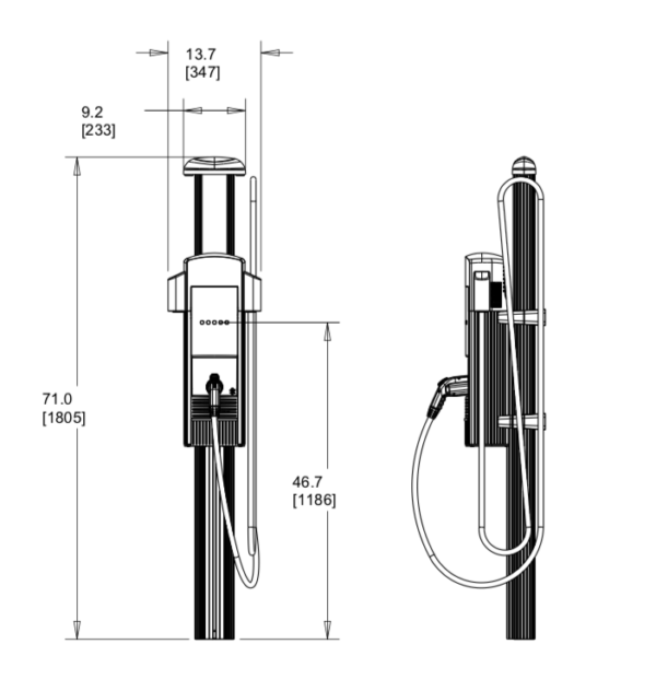 ChargePoint CT4013 Dimensions