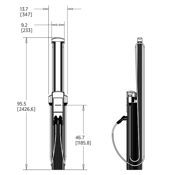 ChargePoint CT4025 Dimensions